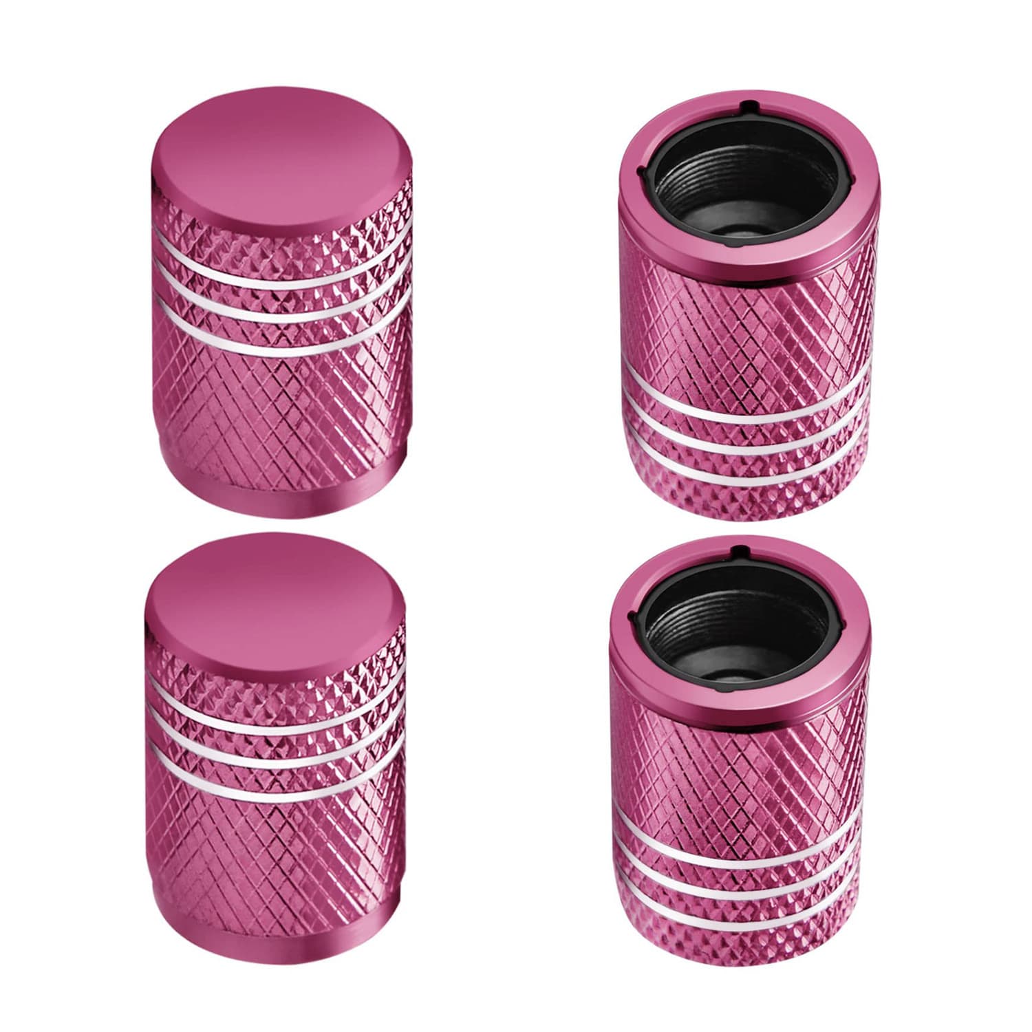 Car Tire Aluminum Alloy Colored American Style Valve Caps with Inner Plastic Protection, Dustproof Valve Stem Caps for Sedans