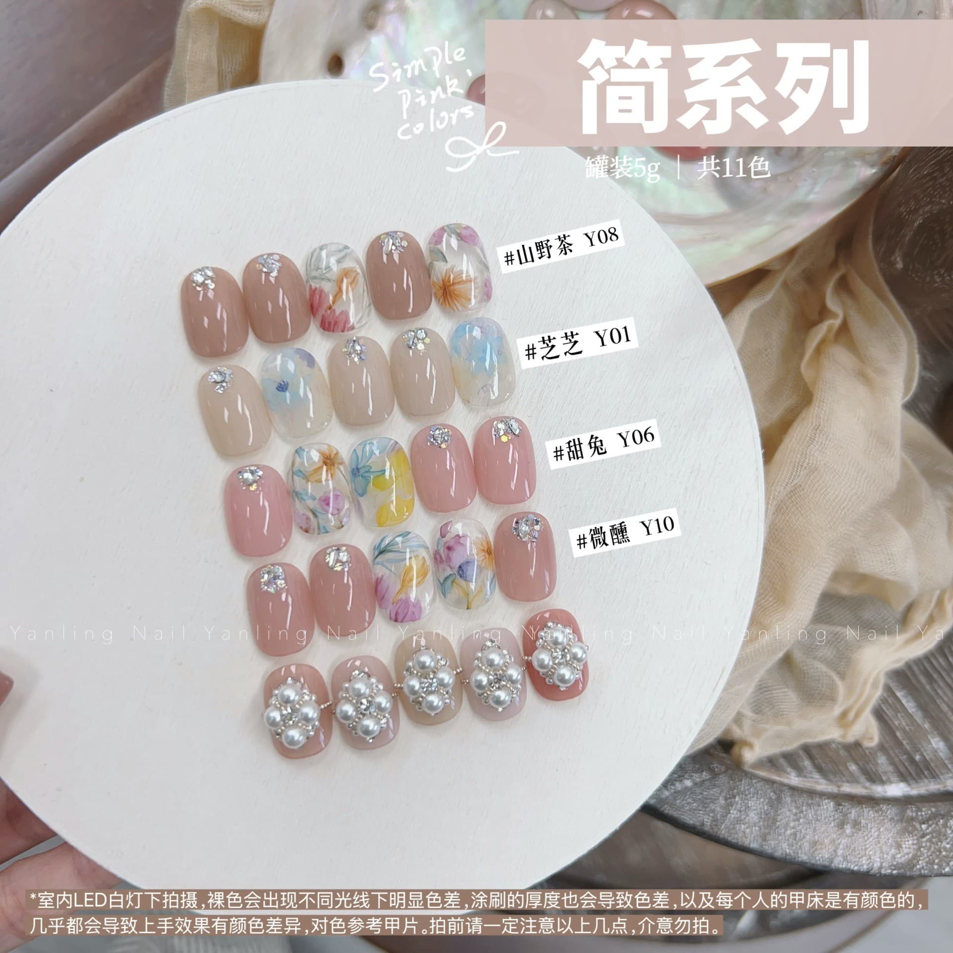 Yanling Jian Series Skin Tone Pot Gel - Translucent Skin Tone, Ice Transparent Jade Nude Nail Gel, Japanese Gel 5g