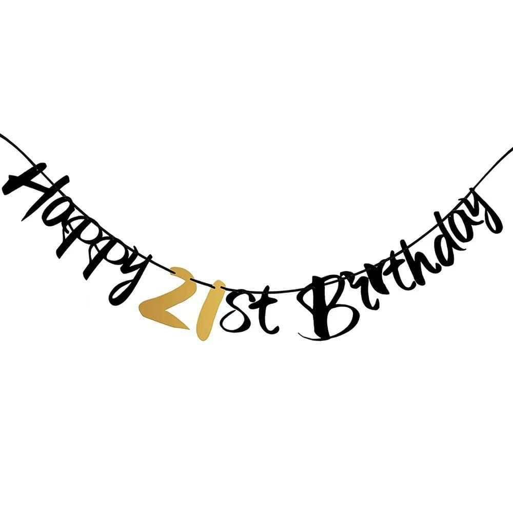 Happy Birthday Decorative Banner Gold Mirror HAPPY BIRTHDAY Party Atmosphere Garland Flag