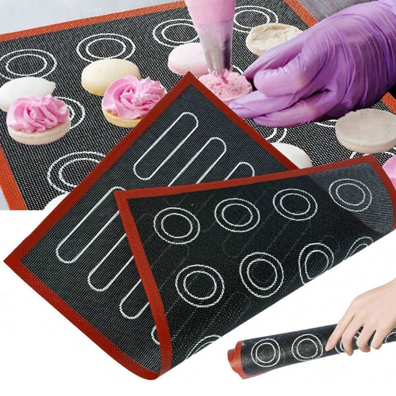 Puff Pastry Breathable Baking Mat 30*40cm Hollow Baking Mat Double-Sided Printing High Temperature Cookie Non-Stick Easy Clean Baking Mat