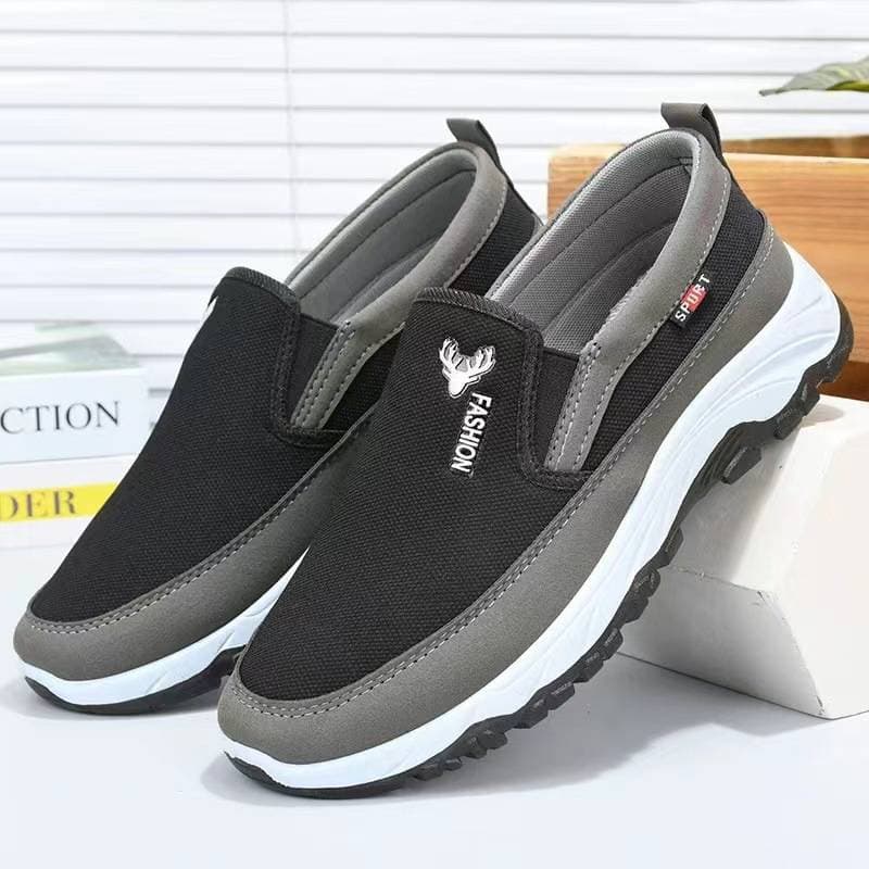 Men's Canvas Shoes Skateboarding Shoes Slip-on Style Tongue Pocket Elastic Gore For Easy On Off