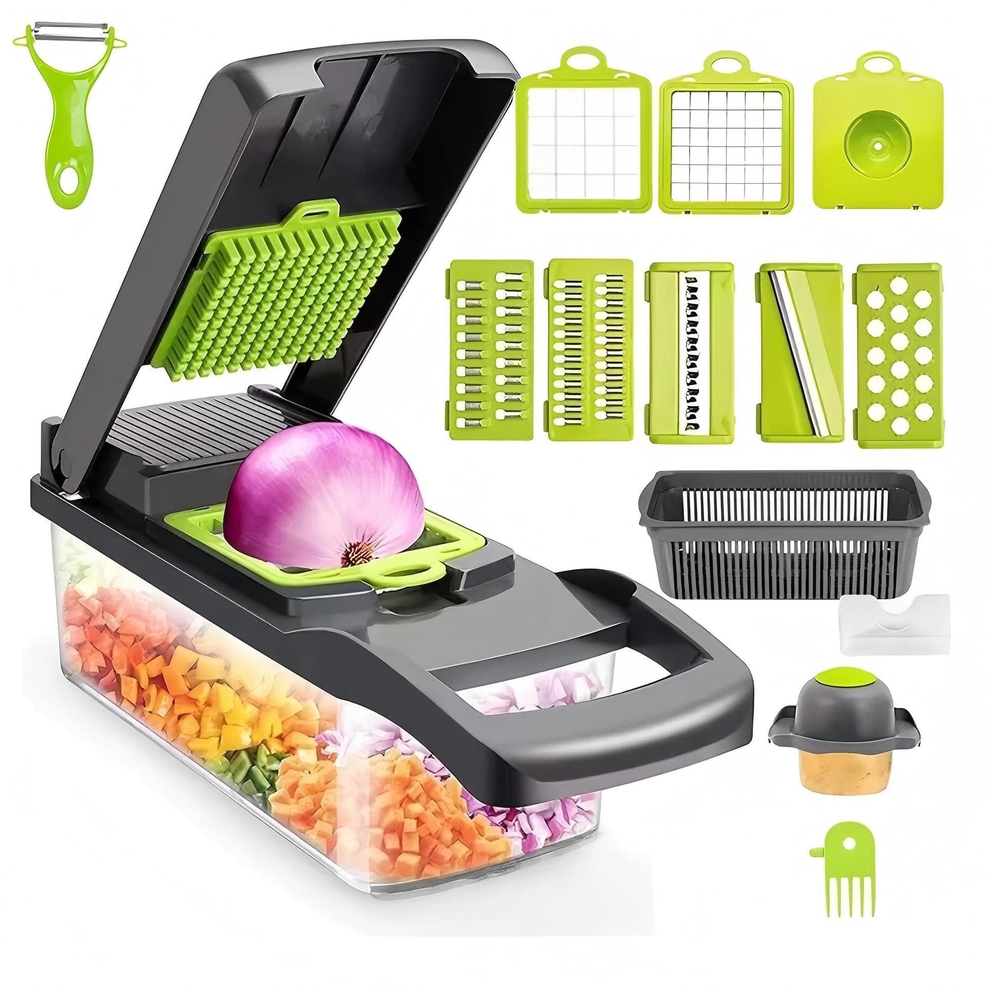 Cross-Border Amazon Kitchen Vegetable Cutting Tool Vegetable Machine 14-Piece Set 22-Piece Set 9-in-1 Vegetable Cutter Kitchen Gadget