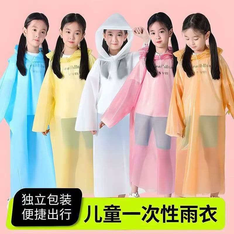 Manufacturer wholesale long raincoat thickened hiking rainwear travel portable children's card raincoat disposable