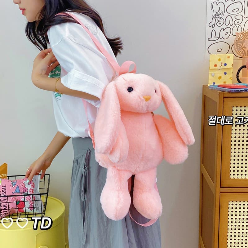 Cartoon Cute Plush Bag Rabbit Doll School Backpack New Daily Korean Doll Bag Backpack
