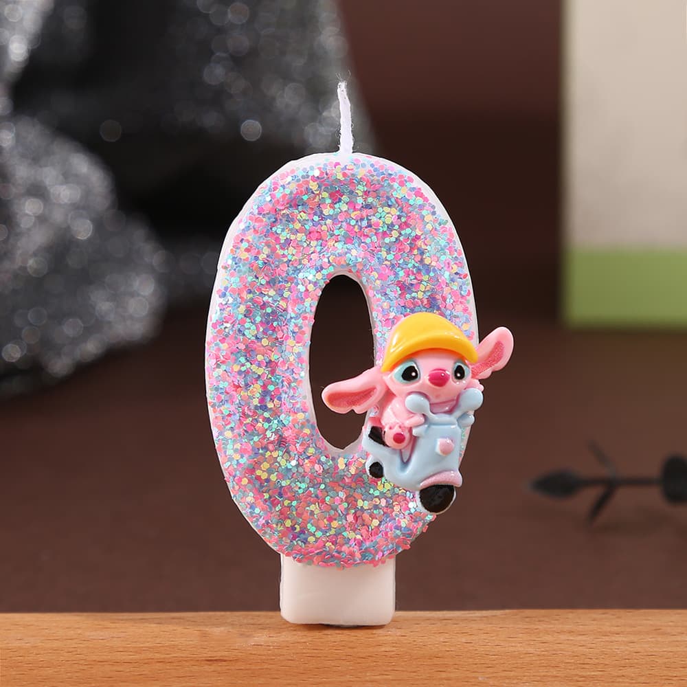 Amazon Cross-border Internet Celebrity Creative Digital Candle Pink Stitch Birthday Cake Candle Ins Style Girl Party