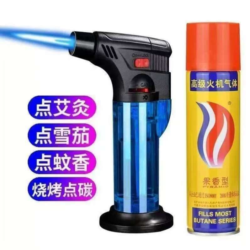 Moxa Stick Refillable Jet Lighter Windproof High-Temperature Portable Mini Torch Lighter for Baking, Cigars, and Ignition