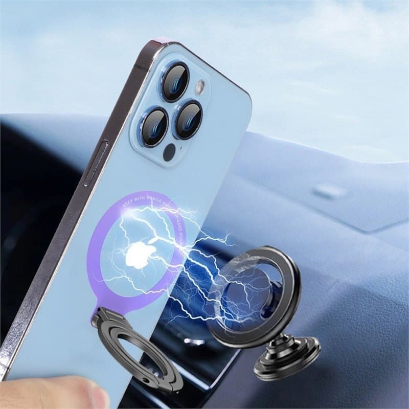 magsafe magnetic adhesion ring buckle metal ultra-thin portable folding desktop double ring mobile phone holder multi-function
