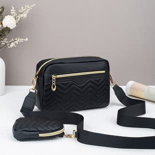 Women's Single Shoulder Bag New Wave Embroidery Front Zipper Crossbody Camera Bag Casual Phone Bag Coin Purse Export