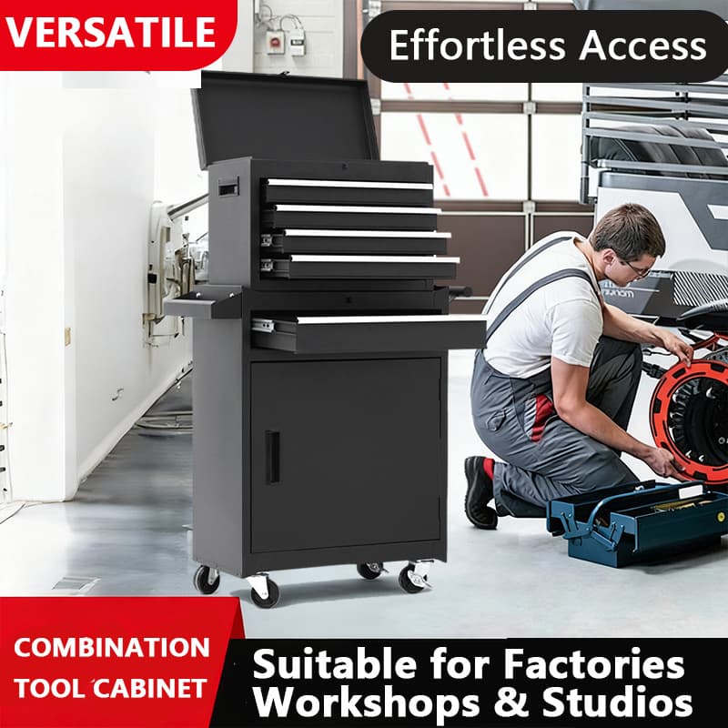 Cross-Border Up and Down Drawer Tool Cart Combo Toolbox Workshop Maintenance Mobile Iron Tool Cabinet