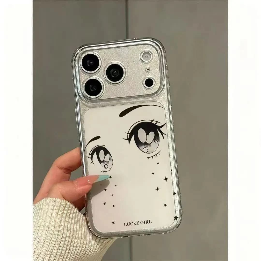 Star girl eyes suitable for Apple 16/17Pro mobile phone case iPhone15 side love 14 transparent 13 soft
