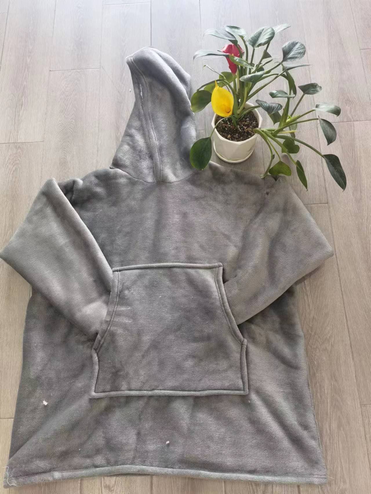 Loungewear Nightgown Unisex Flannel Cross-Border TV Blanket Outdoor Cold-Proof Hooded Thickened Winter
