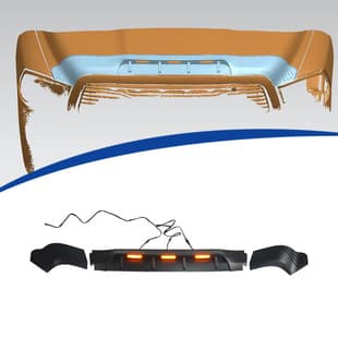 For 13-18 Dodge RAM1500 LED Lighted Stone Deflector 3-Piece ABS Material Adhesive Installation