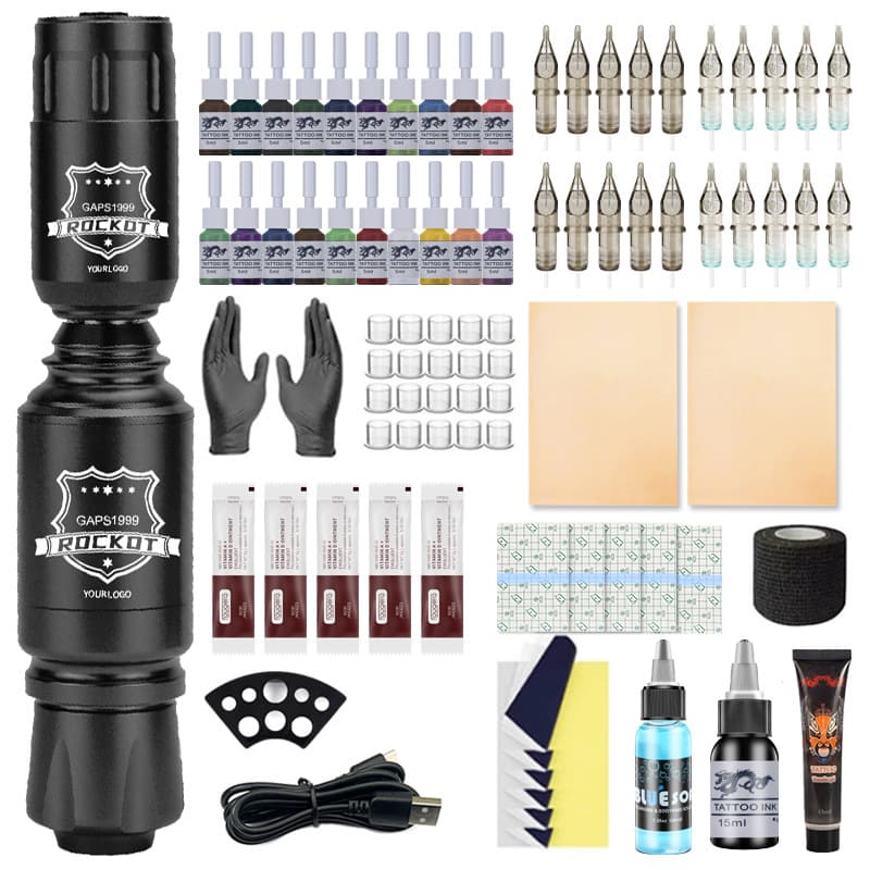Tattoo Rocket Pen Set Line Cutting and Shading Practice Tool Motor Integrated Machine Beauty Tattoo Embroidery Equipment Wholesale