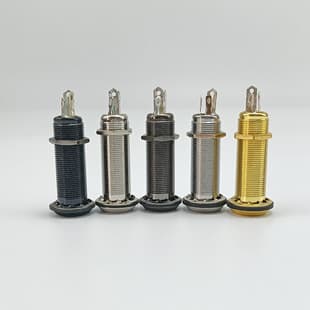6.35mm Barrel Output Copper 6305 Jack Bass Electric Guitar Jack Strap Button Guitar Input Jack Mono/Stereo