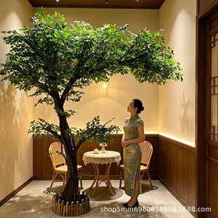 Fake Tree Simulation Tree Large Artificial Banyan Tree Indoor Decoration Tree Floor Living Room Plant Artificial Large Hotel Greenery