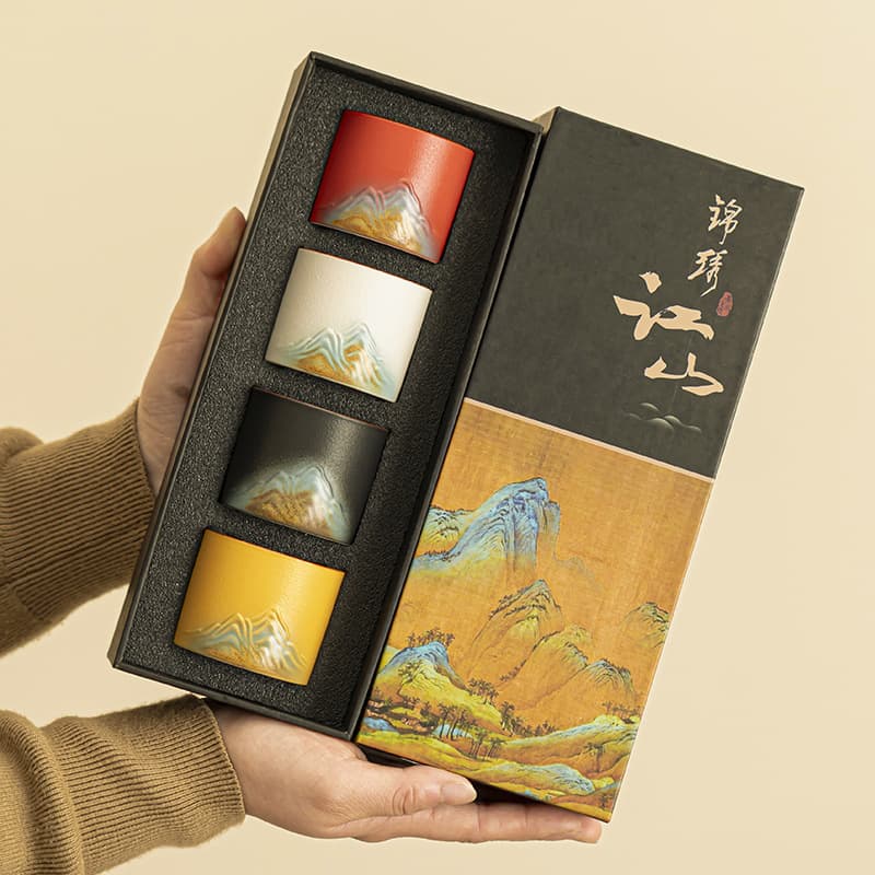 National Trend Tea Cup Gift Box for Dragon Boat Festival, Teacher's Day Gifts for Leaders, Elders, or Host Cup Souvenirs