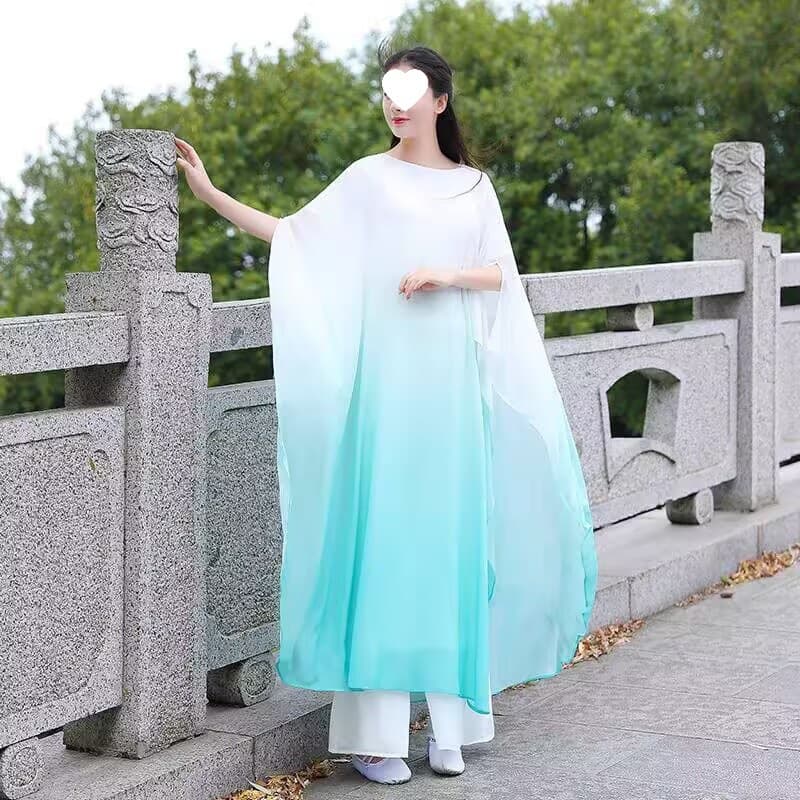 Zen Dance Loose Dress Lay Buddhist Clothing Zen Garment Flowing Long Skirt Meditation Sitting Dance Art Performance Costume