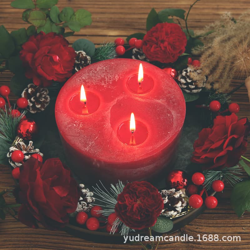Large Scented Candle Red Rose Essential Oil Fragrance Romantic Wedding Marriage Decoration Set