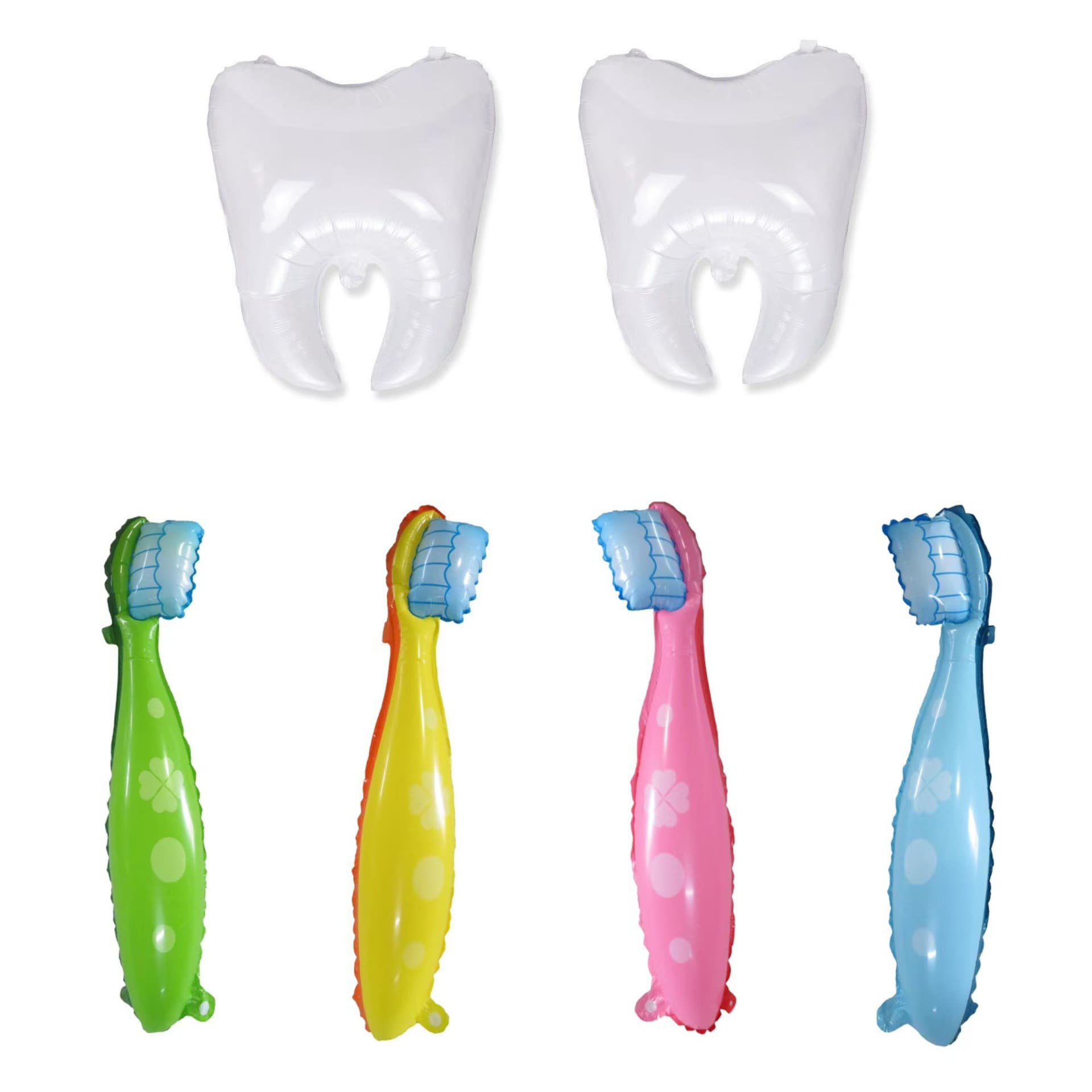 Tooth-Shaped Aluminum Foil Balloon for Dental Clinic, Tooth Care, Toothbrush Prop, Inflatable Backpack Foil Balloon