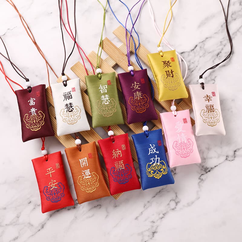 Factory Direct Retro Portable Sachet Pouch, Hanfu Accessory with Embroidery Logo, Chinese-style Blessing Empty Bag