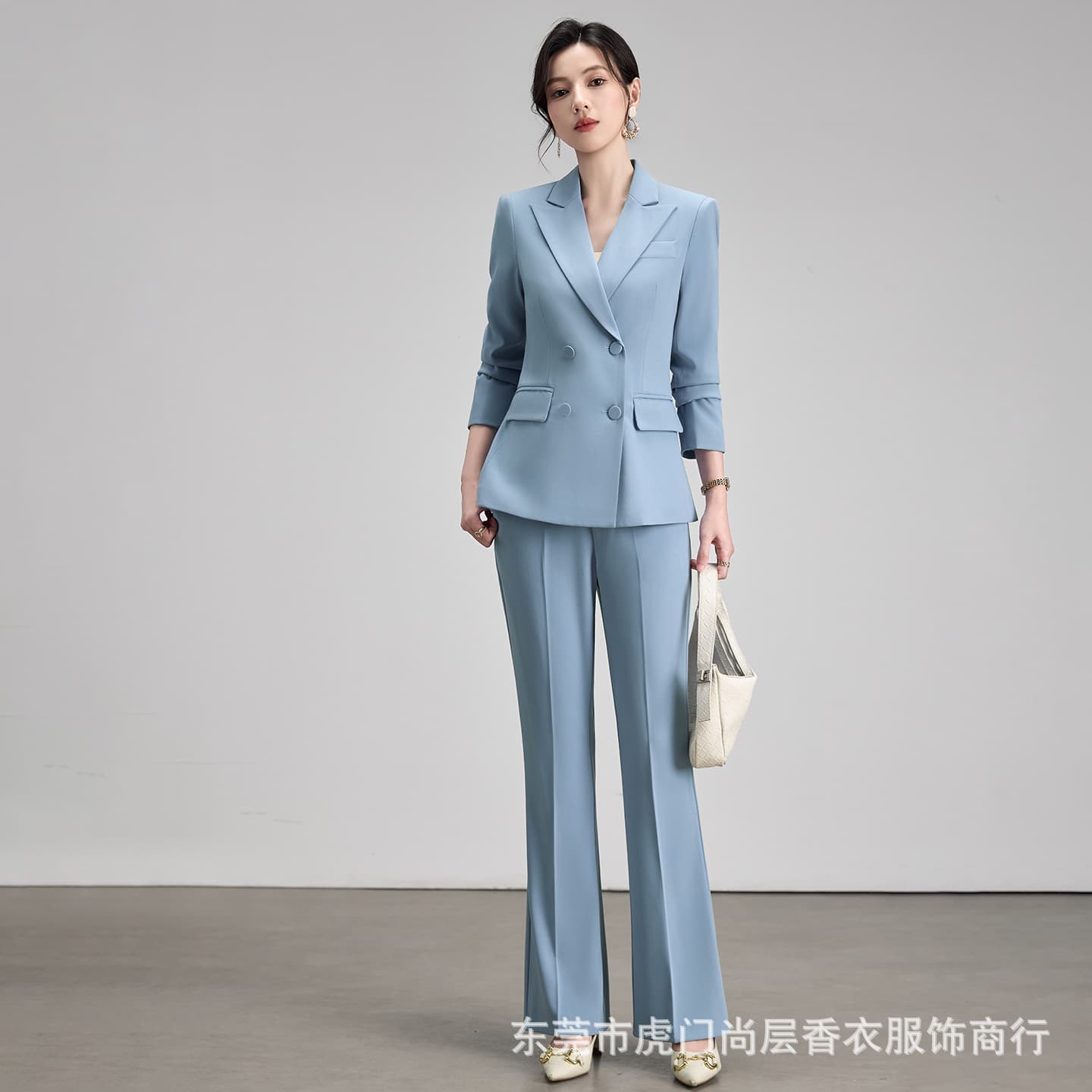 Suit women's formal double-breasted casual suit jacket autumn high-end temperament hosting speech competition suit high-end