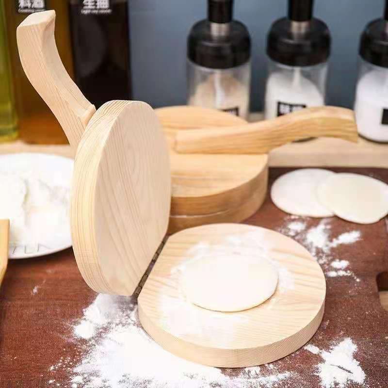 Dumpling wrapper artifact dumpling wrapper solid wood handmade leather machine board rice cake dough mold bun rolling dough tool