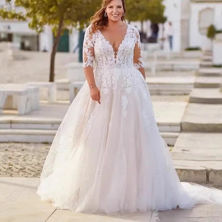 European and American Style Main Wedding Dress 2025 New Large Size Lace-Up Bridal Gown Summer Collection TikTok Source