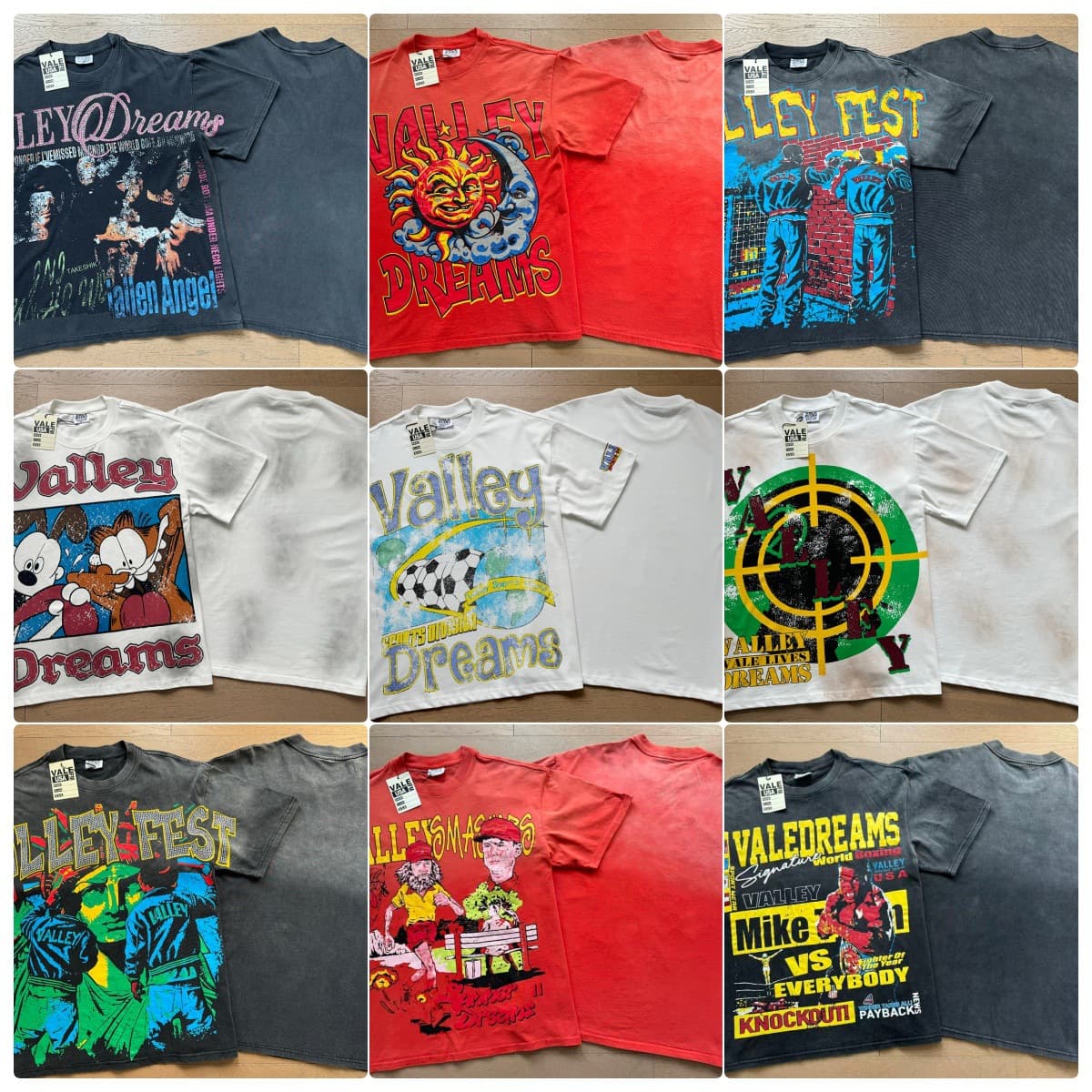 High-Quality ValeForever Valley American High Street Embroidered Rhinestone T-Shirt Pure Cotton Short Sleeve Wholesale