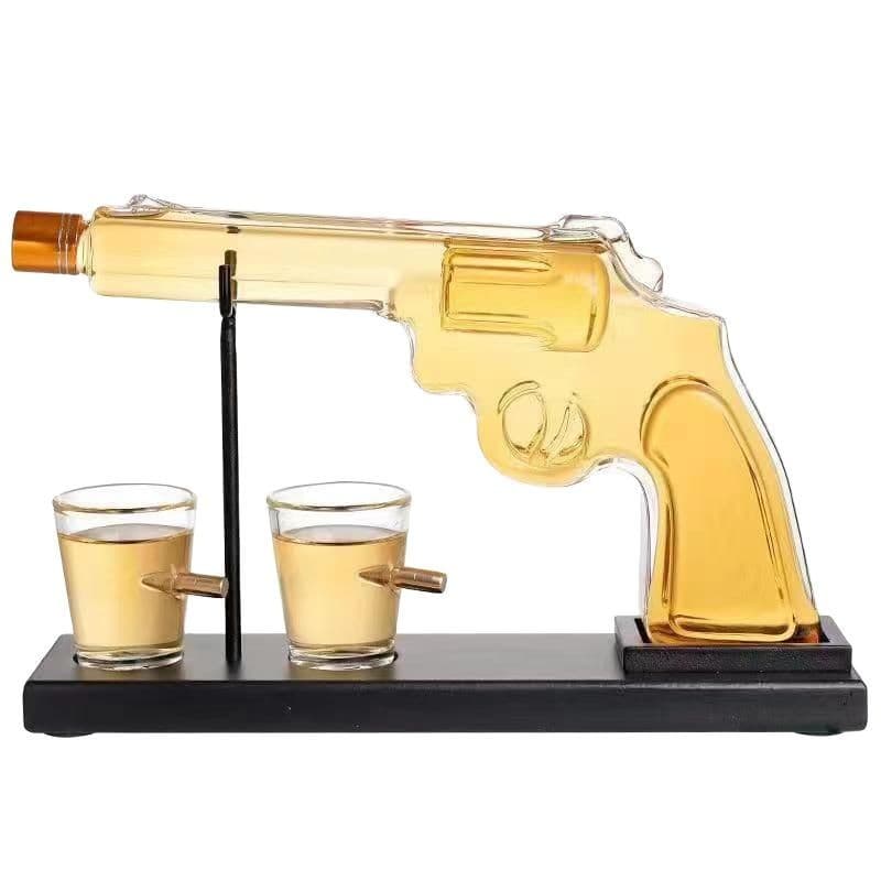 Glass Bubble Wine Bottle Pistol Creative Wine Vessel Gun-Shaped Unique Glass Bottle Borosilicate Glass Infusion Bottle