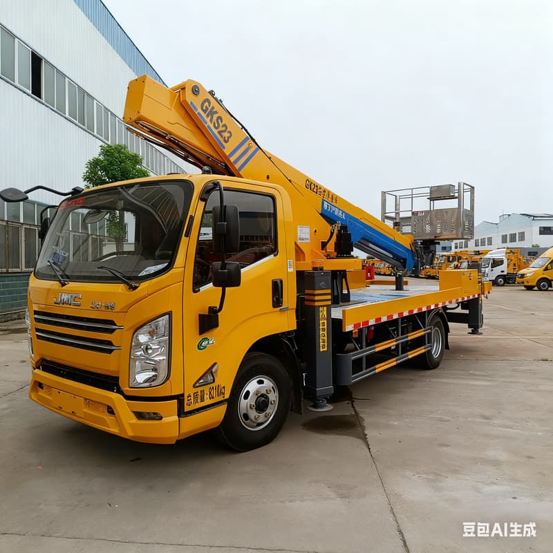 Direct Sales China VI Jiangling Kairui 23m Yellow Plate Aerial Work Vehicle Elevating Lifting Truck Straight Arm Telescopic Boom