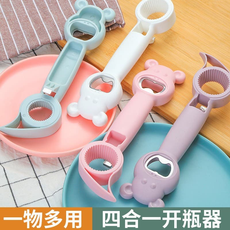 Bear and Rabbit four-in-one beer bottle opener household can bottle cap twister creative can drink bottle opener