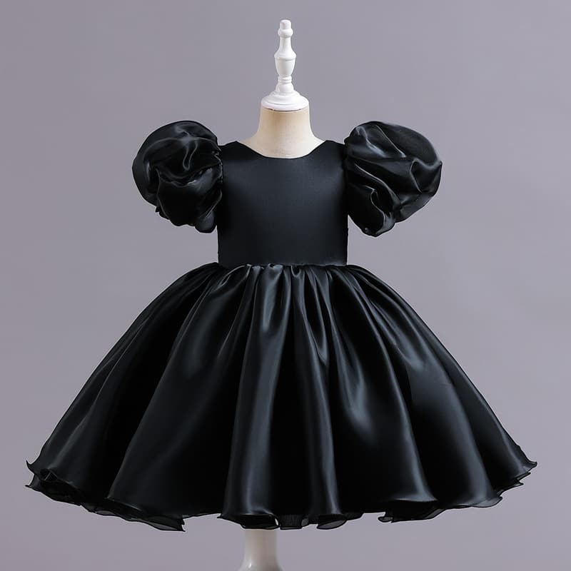 Cross-border children's one-year-old dress princess dress European and American flower girl baby puff sleeve infant birthday dress princess style