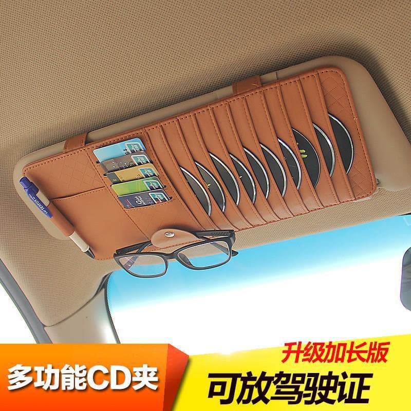 Universal Car CD Clip, Multi-functional Sun Visor Cover, CD/DVD Disc Storage Pouch and Organizer