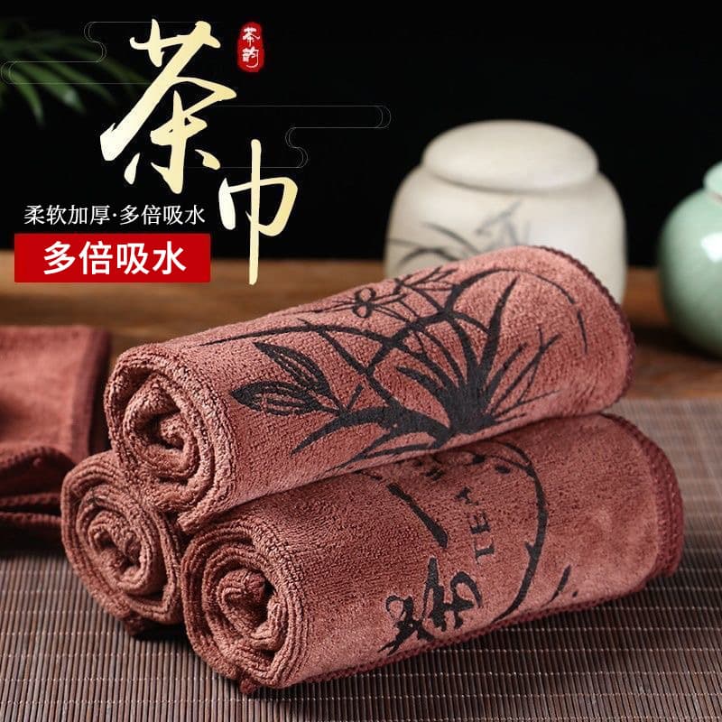 Absorbent tea towel with soft print, lint-resistant tea table cloth, heat-insulating tea towel with printed text, absorbent printed tea cloth.