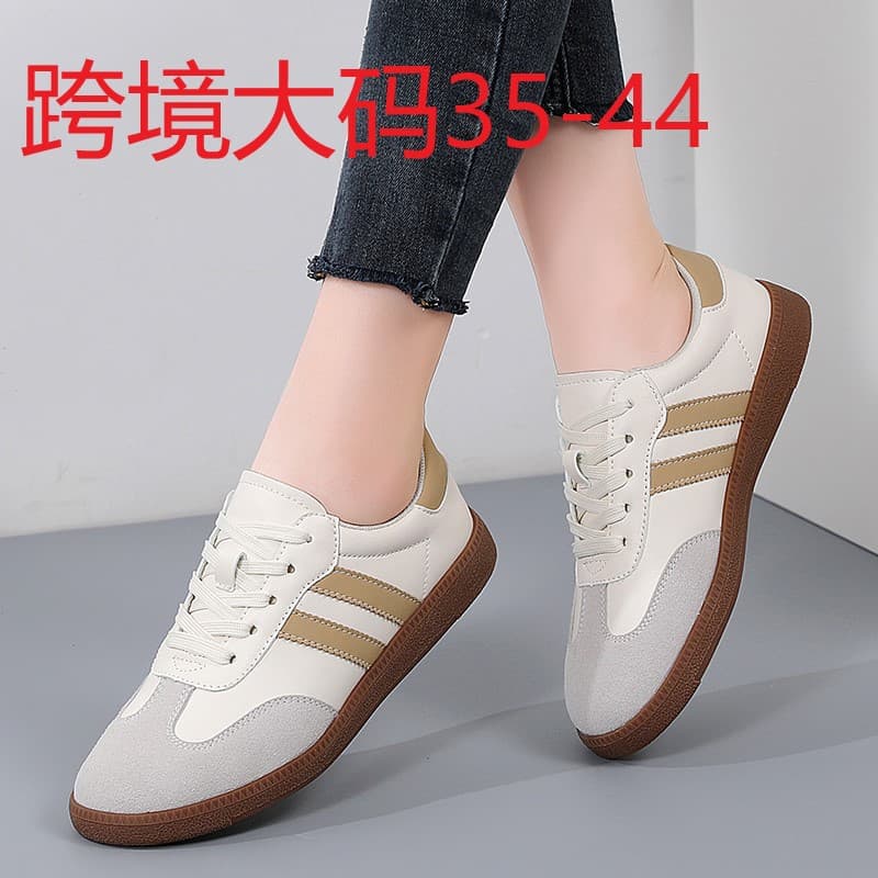 Plus Size Women's Flat Shoes Sports Board Shoes White Casual Shoes Summer Size 41-43 Cross Border Women's Shoes Single Shoes