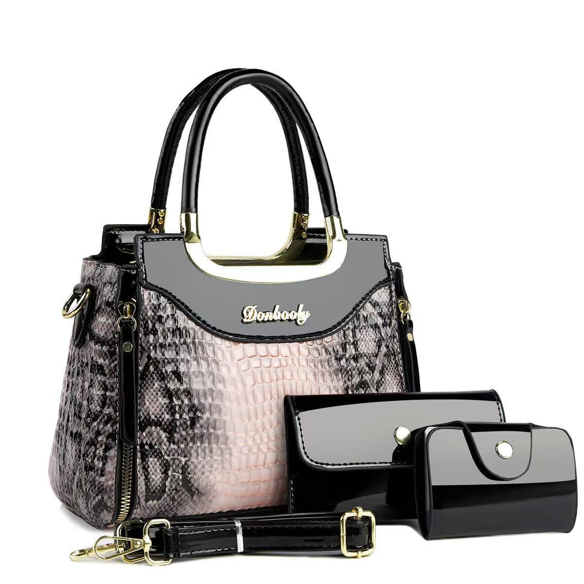Bags for women 2026 new cross-border large-capacity three-piece handbag trendy fashion embossed tote single shoulder crossbody bag