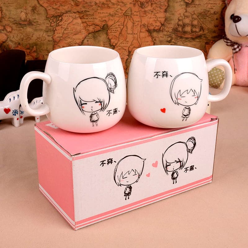 5 Creative Never-Abandon Set Ceramic Mug Gift Box Couple Student Cup Wholesale