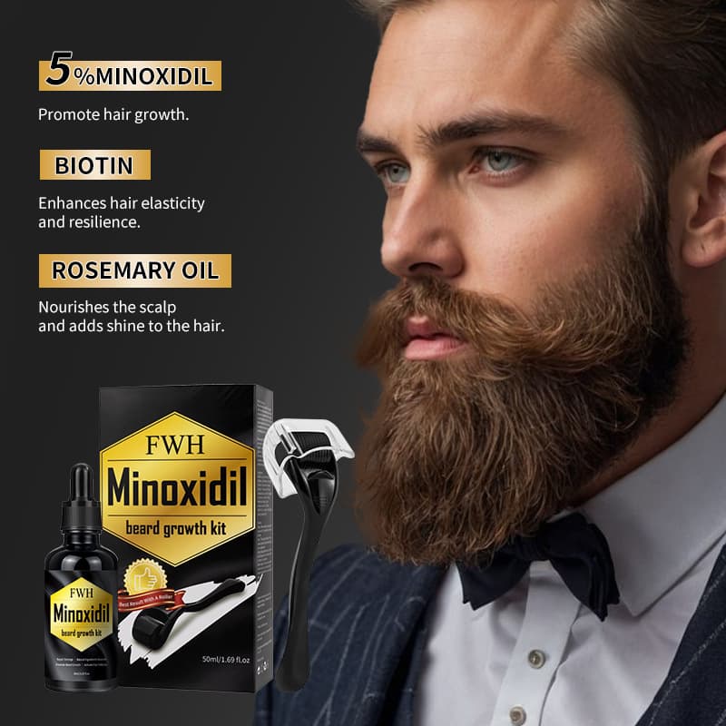 Cross-border beard oil kit, beard oil, foreign trade, beard balm, wax, beard longevity oil, nourishing and strong, factory nourishing customization