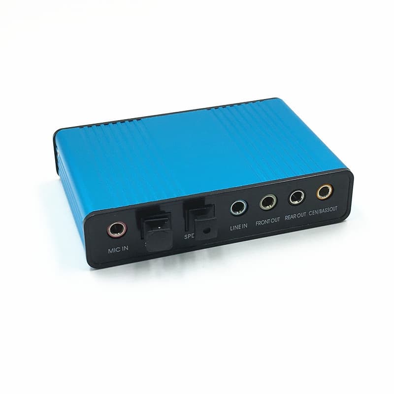 USB Aluminum Alloy External Sound Card for Online Chat, Game Recording, Karaoke Mixing, 7.1/5.1 Optical Fiber Sound Card