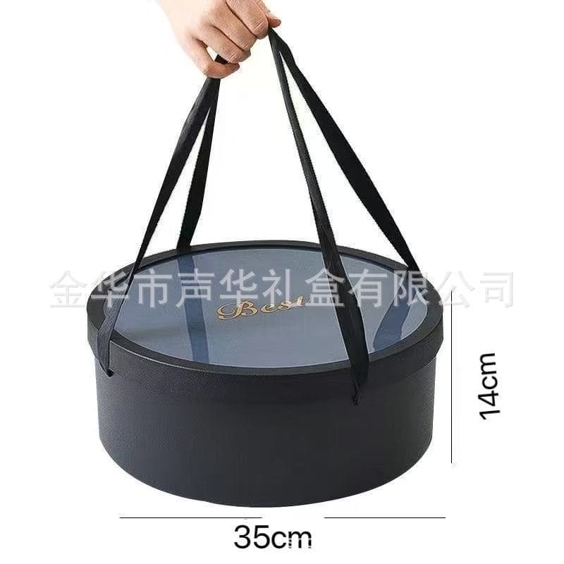 520 Handheld Round Waterproof Gift Box Set of Two with Transparent Lid, Round Box for Milk Tea, Four-Piece Set for Flowers and Fruit Gift Box