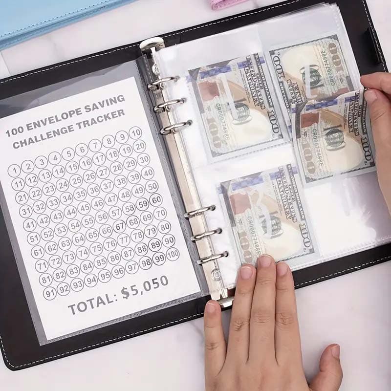 100 Envelope Challenge A5 Size Cash Envelope System Savings Planner Undated Punch Holes in Pages Other Brands PP Material