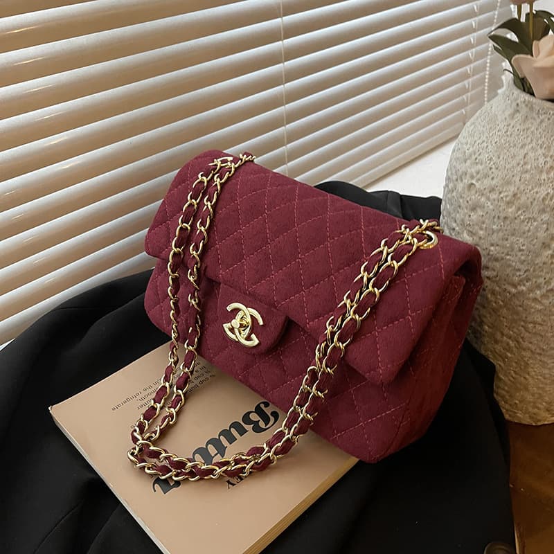 Chanel-style Suede Bag for Women 2026 New Fall/Winter Luxury Shoulder Bag Trendy Crossbody Exquisite Chain Bag