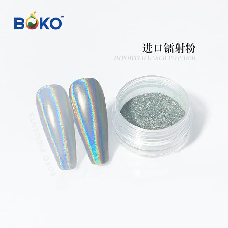 Boko Manicure Super Dazzling Laser Powder Colorful Mirror Powder Rainbow Magic Mirror Powder Printing Glue Adjustment Car Film Raw Materials