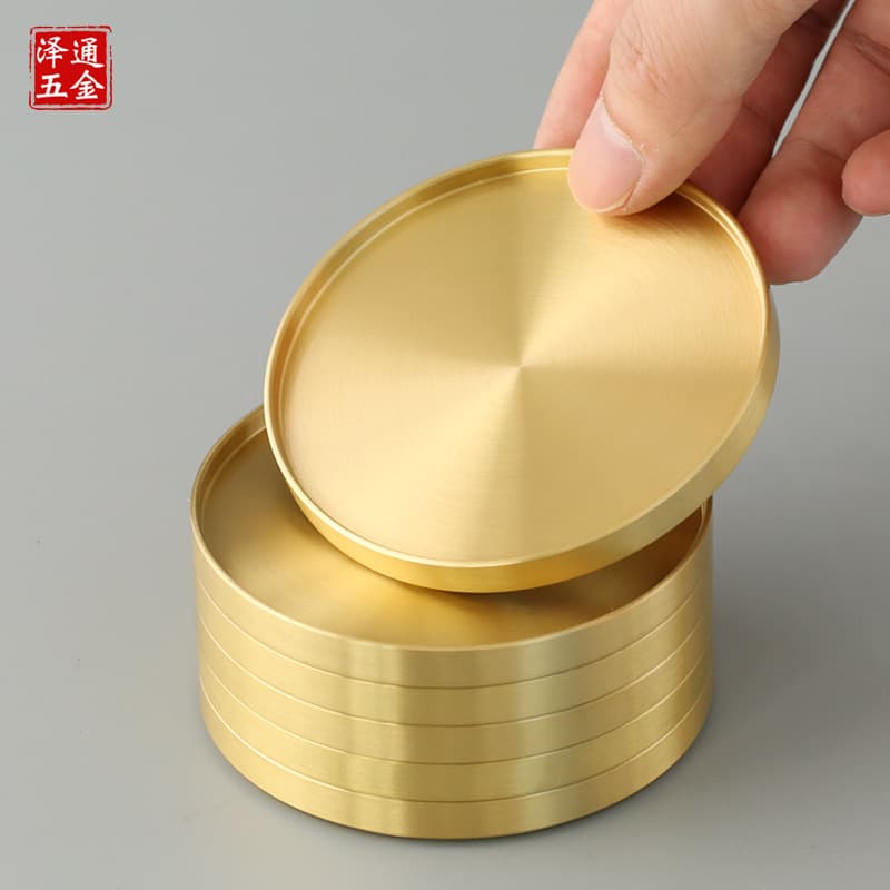 Brass Coaster Tea Tray Home Kung Fu Tea Set Tea Accessories Heat Insulation Pad Zen Chinese Style Coaster Wholesale