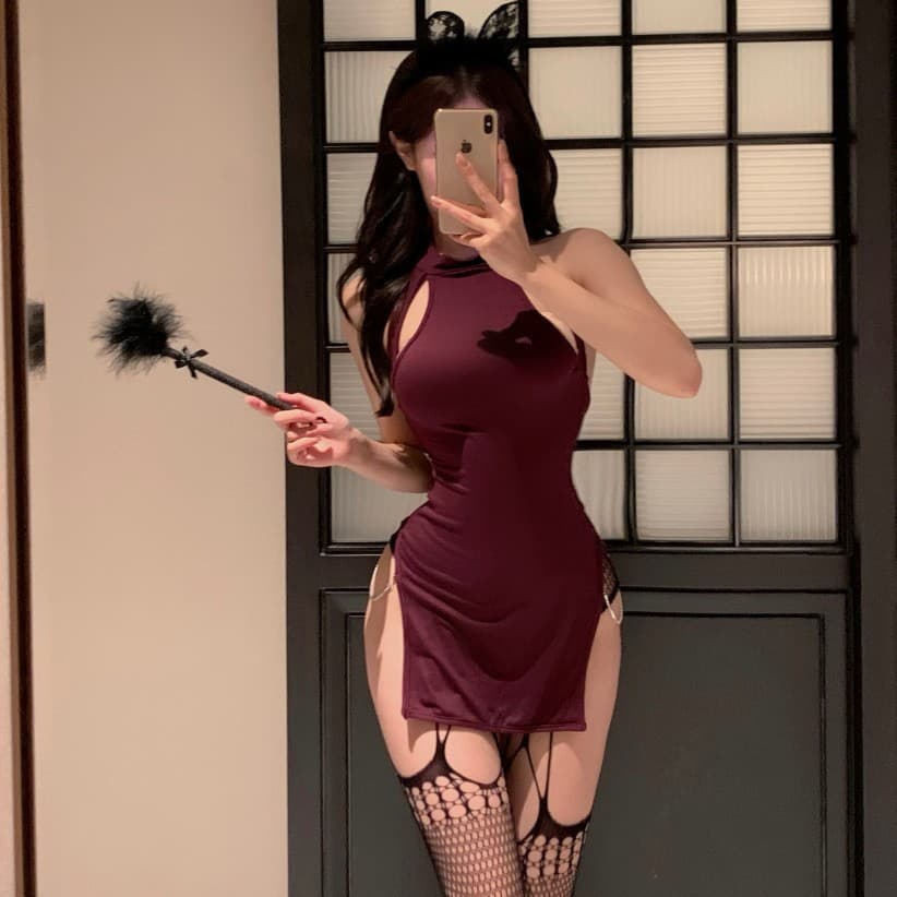 Sexy Lingerie Tempting Maid Costume See-Through Role Play Cute Pure Desire Set