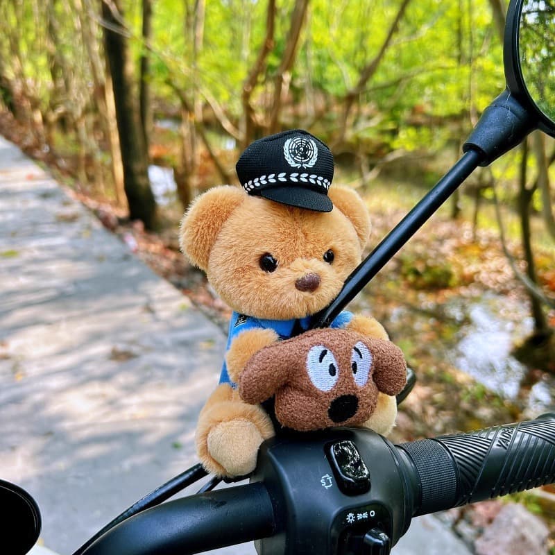 Electric vehicle decorative gadgets dolls motorcycle decorative dolls battery car rearview mirror decorative ornaments hanging