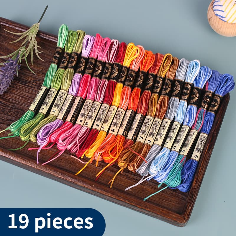 Multi-color dual-label high-quality variegated thread embroidery floss cross-stitch rainbow embroidery thread DIY hand knitting