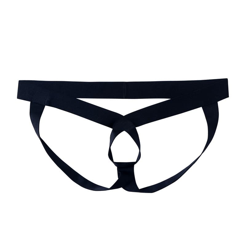 Sexy Double Men's Underwear Butt Lifting Ring Hanging Hollow Halo Trendy Low Waist Seamless Nylon Briefs for Men Jockmail