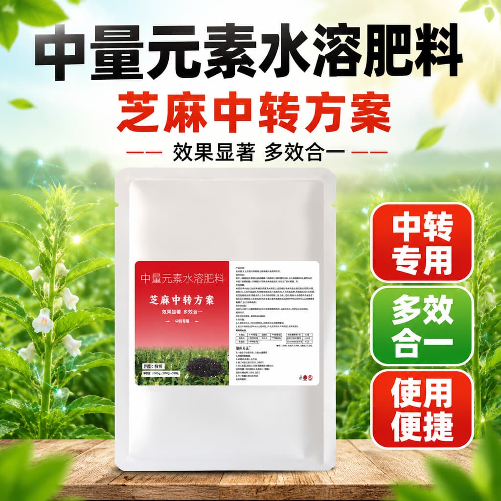 Sesame Transfer Solution Water-Soluble Fertilizer Granules Full Leaf Fertilizer Promotes Branching, Multiple Capsules, Disease Resistance, Stress Resistance Transfer