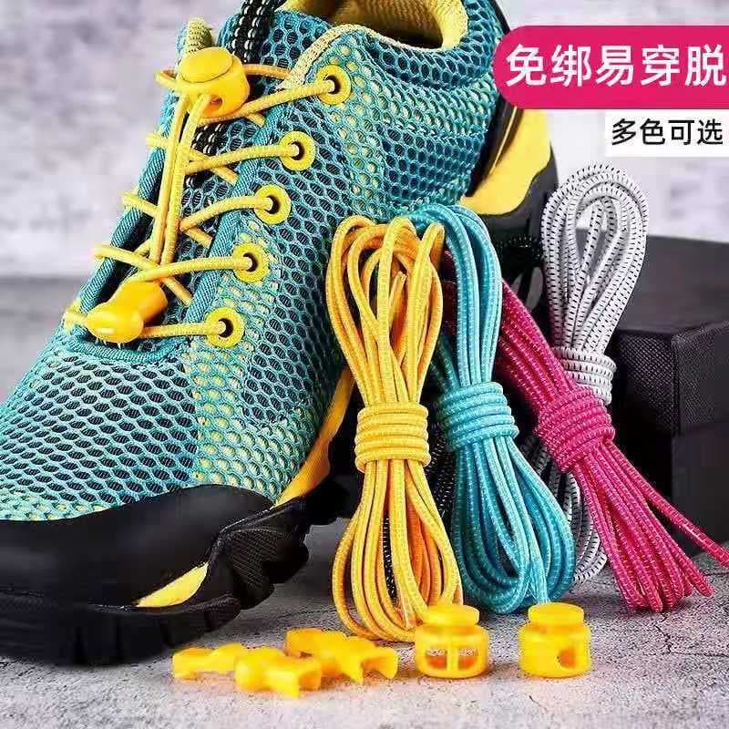 Source factory direct supply no-tie lazy elastic stretch rope plastic buckle shoelace style, bulk orders preferred